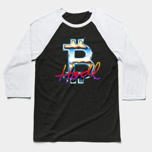 Bitcoin Logo 80's Rainbow Horizon HODL BTC Crypto Bitcoin Baseball T-Shirt